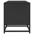 Meuble TV noir 160x35x41 cm bois d'ingénierie et métal