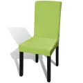 Housse de chaise droite extensible 4 pcs vert