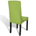Housse de chaise droite extensible 4 pcs vert