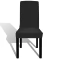 Housses extensibles de chaise 6 pcs Noir