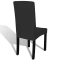 Housses extensibles de chaise 6 pcs Noir