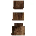 Étagères murales d'affichage 3 pcs Chêne fumé Bois d'ingénierie