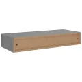 Étagère à tiroir murale Gris 60x23,5x10 cm MDF