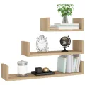 Étagères murales 3 pcs Chêne sonoma Bois d'ingénierie