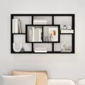 Étagère murale noir 85x16x52,5 cm bois d'ingénierie