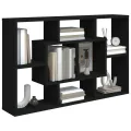 Étagère murale noir 85x16x52,5 cm bois d'ingénierie