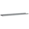 Étagères à rebord pour cadre photo 2 pcs Gris 80x9x3 cm MDF