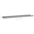 Étagères à rebord pour cadre photo 2 pcs Gris 80x9x3 cm MDF