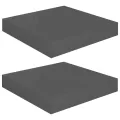 Étagère murale flottante 2 pcs Gris brillant 23x23,5x3,8 cm MDF