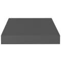 Étagère murale flottante 2 pcs Gris brillant 23x23,5x3,8 cm MDF