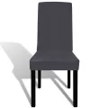 Housse de chaise droite extensible 4 pcs anthracite