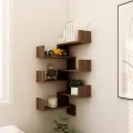 Étagères d'angle murales 2 pcs Chêne marron 40x40x50 cm Bois
