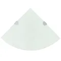 Étagères d'angle 2 pcs et supports chromés Verre Blanc 35x35 cm