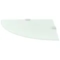 Étagères d'angle 2 pcs et supports chromés Verre Blanc 35x35 cm