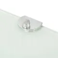 Étagères d'angle 2 pcs et supports chromés Verre Blanc 35x35 cm