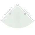 Étagères d'angle 2 pcs et supports chromés Verre Blanc 35x35 cm