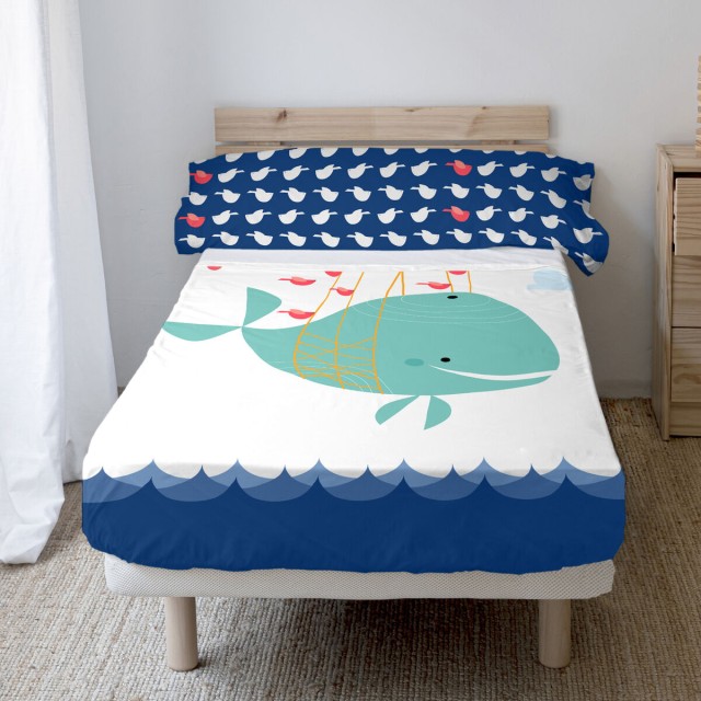 Set beddengoed HappyFriday Moshi Moshi Whale Multicolour Bed van 105 2
