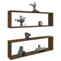 Étagères murales cube 2 pcs Chêne marron 100x15x30 cm Bois