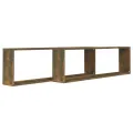Étagères murales cubiques 2 pcs Chêne fumé 100x15x30 cm