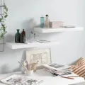 Étagère murale flottante 2 pcs Blanc brillant 60x23,5x3,8cm MDF