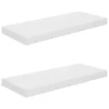 Étagère murale flottante 2 pcs Blanc brillant 60x23,5x3,8cm MDF