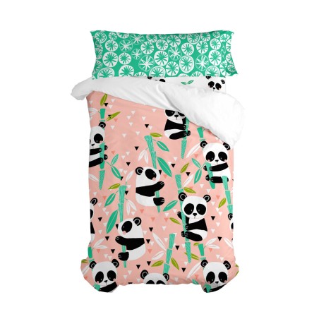 Parure de couette HappyFriday Moshi Moshi Panda Garden Rose Lit 1 pers