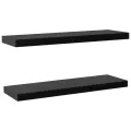 Étagères murales flottantes 2 pcs Noir 100x20x3,8 cm