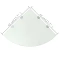 Étagères d'angle 2 pcs et supports chromés Verre Blanc 45x45 cm