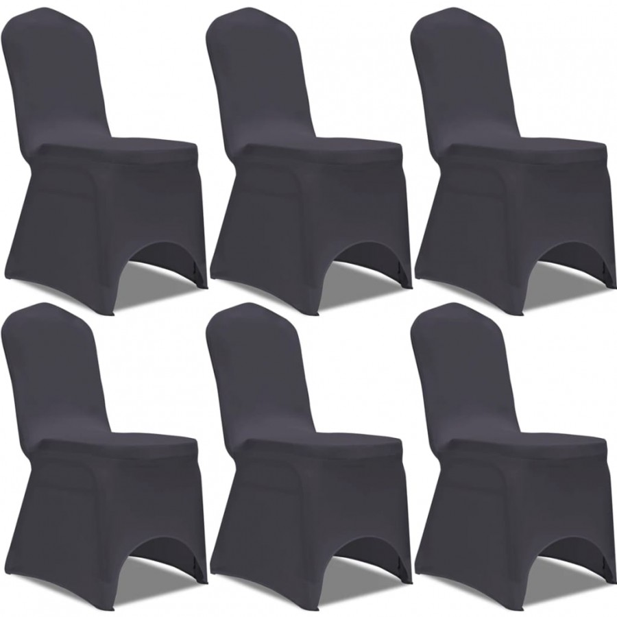 Housse de chaise extensible 6 pcs anthracite