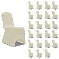 Housses élastiques de chaise Crème 24 pcs
