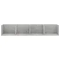 Étagère murale à CD Gris béton 100x18x18 cm Bois d'ingénierie