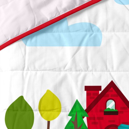 Bedspread (quilt) HappyFriday Mr Fox Piggys Multicolour 100 x 130 cm 2