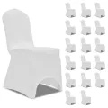 Housses élastiques de chaise Blanc 18 pcs