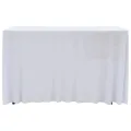 Nappes élastiques de table avec jupon 2 pcs 120x60,5x74cm Blanc