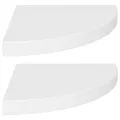 Étagères d'angle flottantes 2 pcs blanc 35x35x3,8 cm MDF