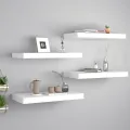 Étagères murales flottantes 4 pcs Blanc 50x23x3,8 cm MDF