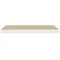 Étagères flottantes 2 pcs chêne et blanc 60x23,5x3,8 cm MDF