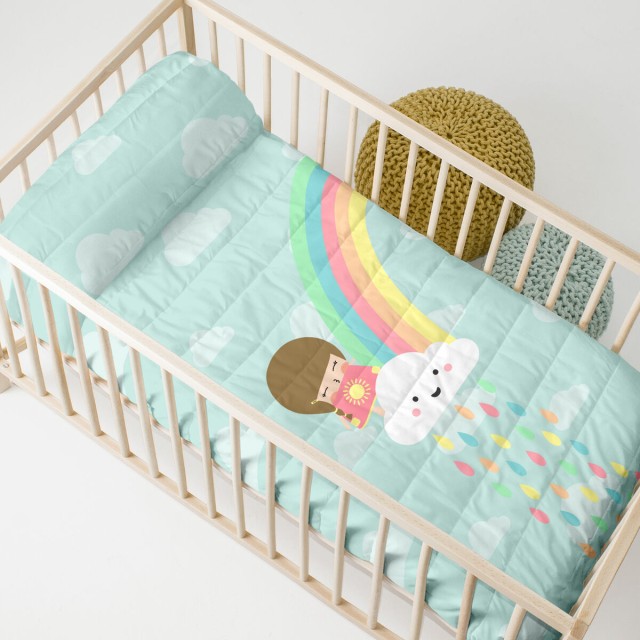 Bedspread (quilt) HappyFriday Happynois Multicolour 100 x 130 cm Rainb