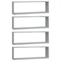 Étagères murales cubiques 4 pcs Sonoma gris 80x15x26,5 cm