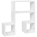 Étagères murales 2pcs blanc brillant 50x15x50cm bois ingénierie