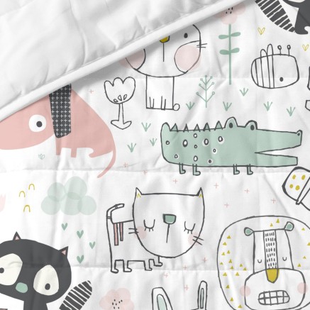 Colcha HappyFriday Moshi Moshi Multicolor 100 x 130 cm Animales 2