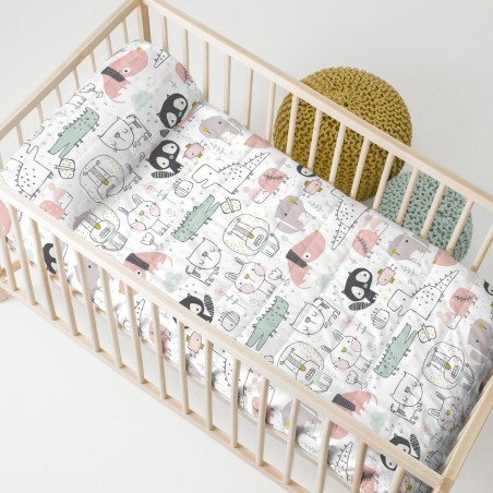 Couvre-lit HappyFriday Moshi Moshi Multicouleur 100 x 130 cm animaux