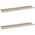 Étagères murales 2 pcs blanc et chêne sonoma 60x9x3 cm