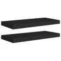Étagères murales flottantes 2 pcs noir 60x23,5x3,8 cm MDF