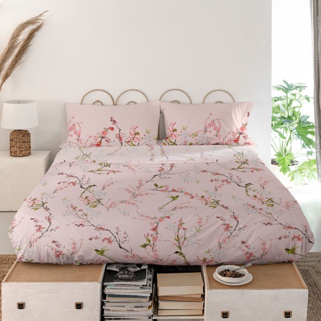 Top sheet HappyFriday Chinoiserie rose Multicolour 160 x 270 cm (asiat