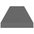 Étagère murale flottante Gris brillant 90x23,5x3,8 cm MDF