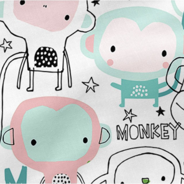 Funda de almohada HappyFriday Moshi Moshi Macaque Multicolor 80 x 80 c
