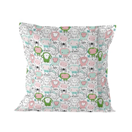Kussensloop HappyFriday Moshi Moshi Macaque Multicolour 80 x 80 cm