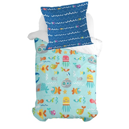 Pillowcase HappyFriday Moshi Moshi Sea Life Multicolour 80 x 80 cm 2