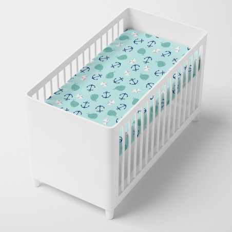 Sábana Bajera Ajustable HappyFriday Moshi Moshi Whale Multicolor 70 x